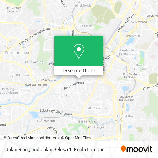 Jalan Riang and Jalan Selesa 1 map