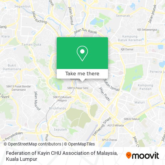 Federation of Kayin CHU Association of Malaysia map