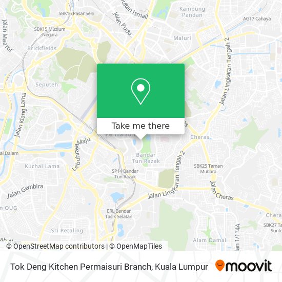 Tok Deng Kitchen Permaisuri Branch map