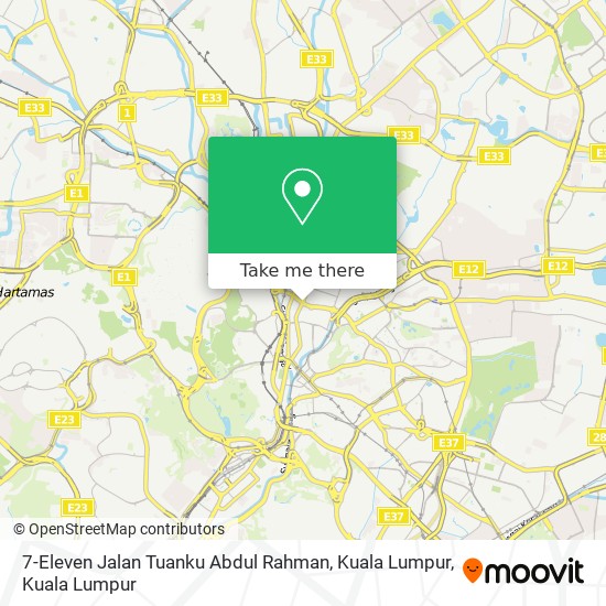 Peta 7-Eleven Jalan Tuanku Abdul Rahman, Kuala Lumpur