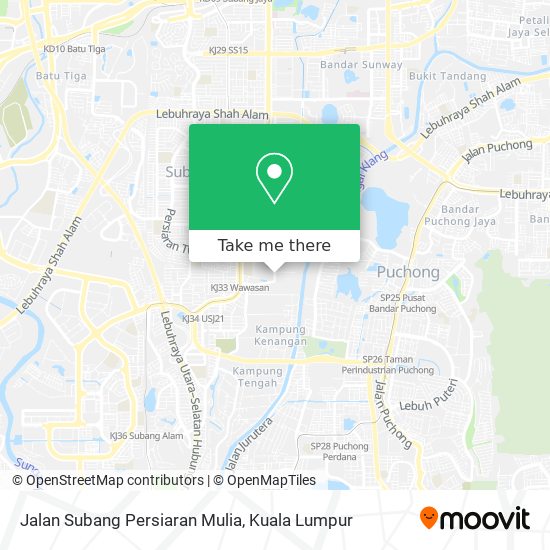 Peta Jalan Subang Persiaran Mulia