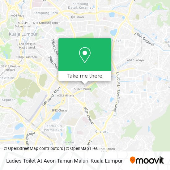 Ladies Toilet At Aeon Taman Maluri map