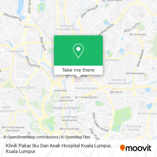Peta Klinik Pakar Ibu Dan Anak Hospital Kuala Lumpur
