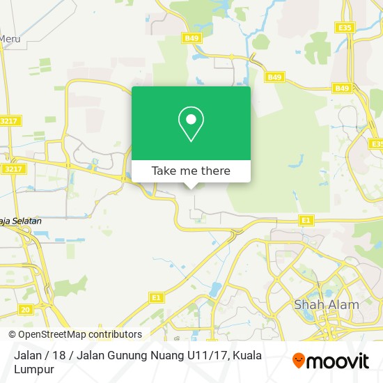 Jalan / 18 / Jalan Gunung Nuang U11 / 17 map