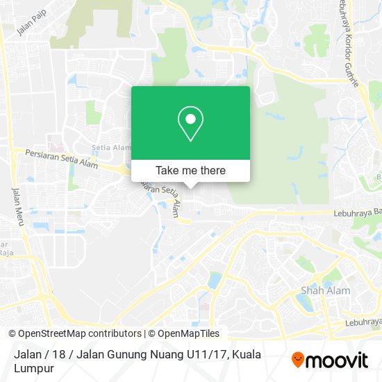 Jalan / 18 / Jalan Gunung Nuang U11 / 17 map