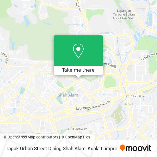 Peta Tapak Urban Street Dining Shah Alam