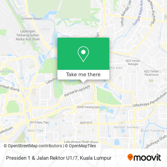 Presiden 1 & Jalan Rektor U1/7 map