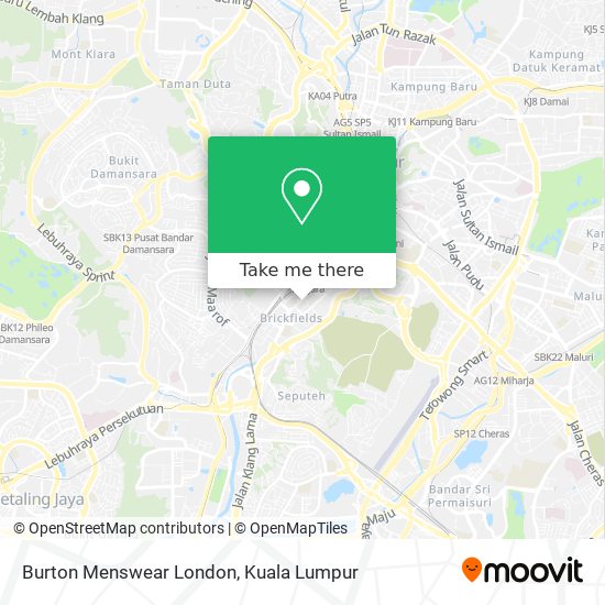 Burton Menswear London map