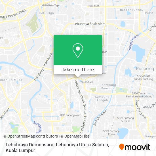 Lebuhraya Damansara- Lebuhraya Utara-Selatan map