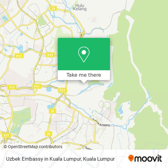 Peta Uzbek Embassy in Kuala Lumpur