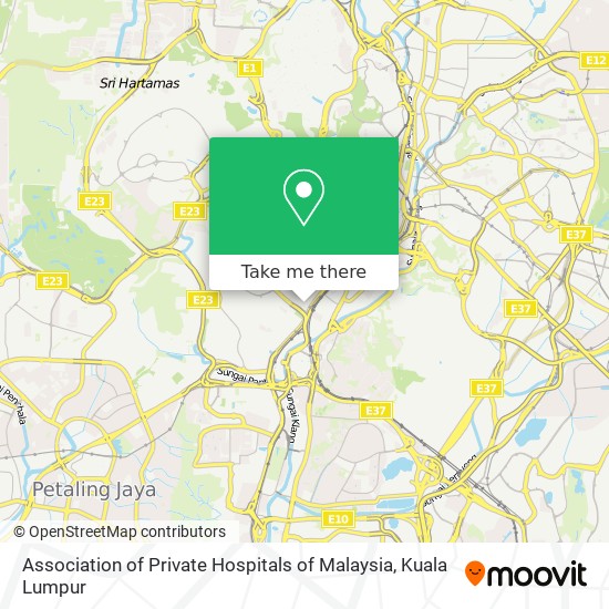 Association of Private Hospitals of Malaysia map