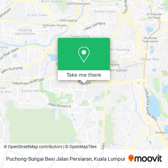 Peta Puchong-Sungai Besi Jalan Persiaran