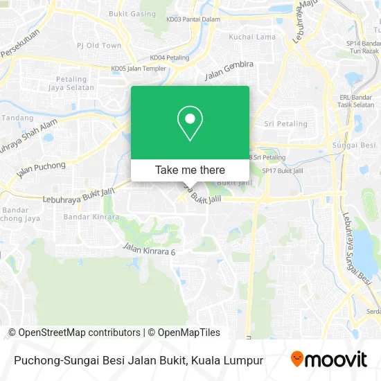 Puchong-Sungai Besi Jalan Bukit map