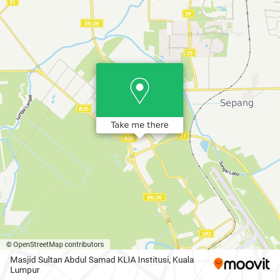Masjid Sultan Abdul Samad KLIA Institusi map