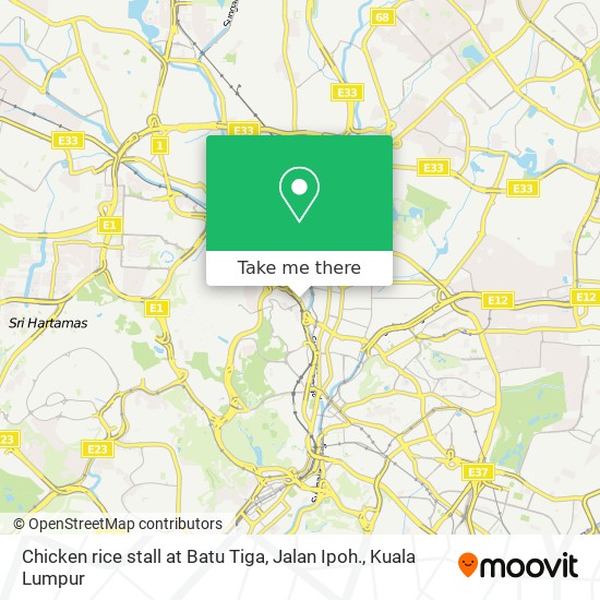 Chicken rice stall at Batu Tiga, Jalan Ipoh. map