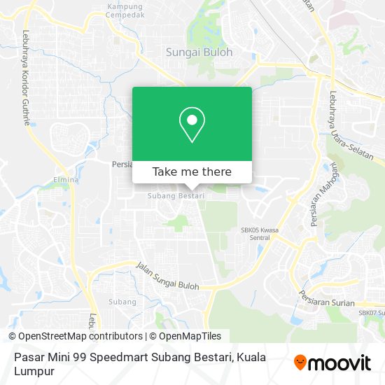 Peta Pasar Mini 99 Speedmart Subang Bestari
