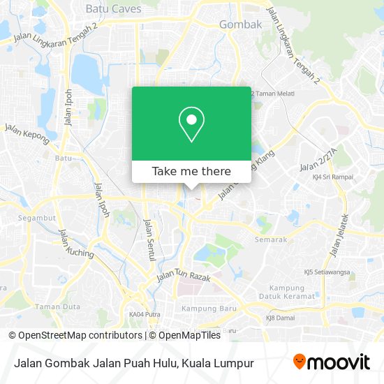 Peta Jalan Gombak Jalan Puah Hulu