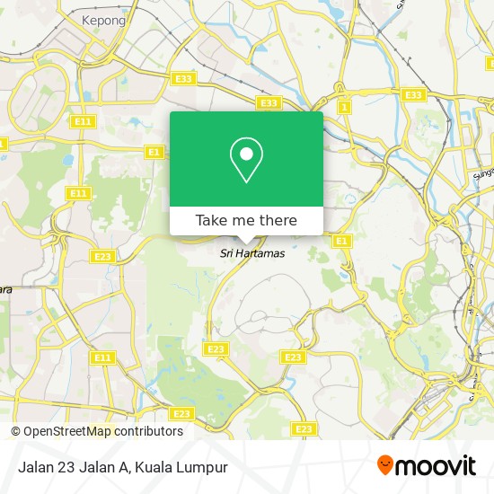 Jalan 23 Jalan A map