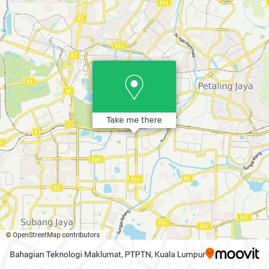 Peta Bahagian Teknologi Maklumat, PTPTN