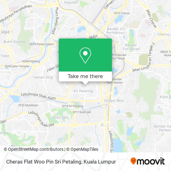 Cheras Flat Woo Pin Sri Petaling map