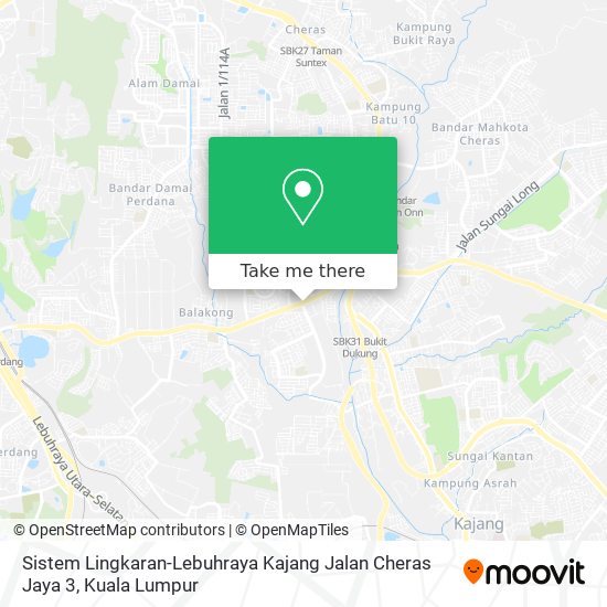 Peta Sistem Lingkaran-Lebuhraya Kajang Jalan Cheras Jaya 3