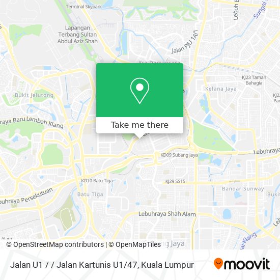 Jalan U1 / / Jalan Kartunis U1 / 47 map