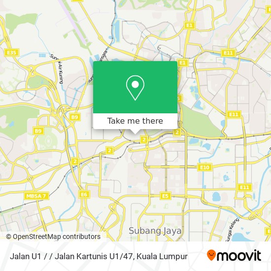 Jalan U1 / / Jalan Kartunis U1 / 47 map