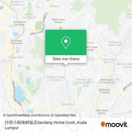 沙登小厨海鲜饭店Serdang Home Cook map