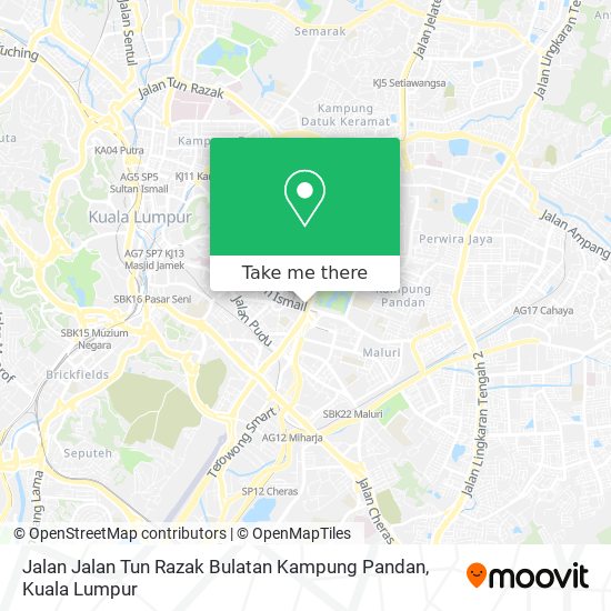 Jalan Jalan Tun Razak Bulatan Kampung Pandan map