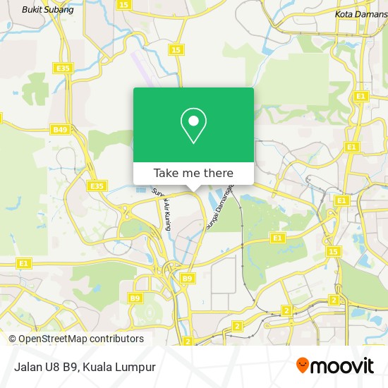 Jalan U8 B9 map