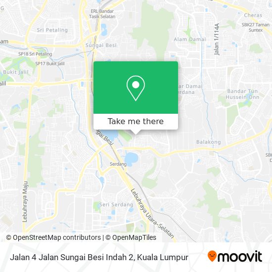 Jalan 4 Jalan Sungai Besi Indah 2 map