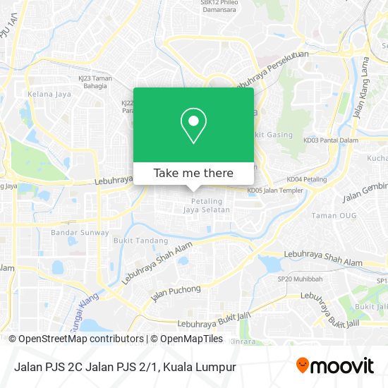 Jalan PJS 2C Jalan PJS 2/1 map