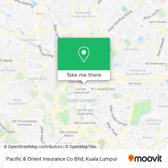 Pacific & Orient Insurance Co Bhd map