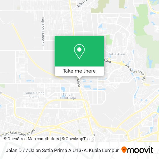 Peta Jalan D / / Jalan Setia Prima A U13 / A