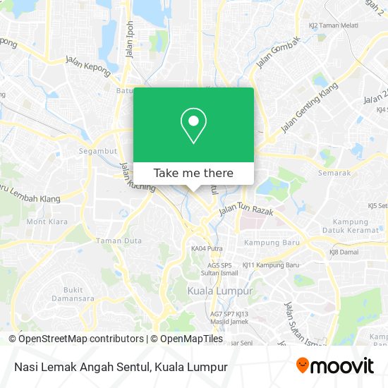 Nasi Lemak Angah Sentul map