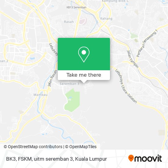 BK3, FSKM, uitm seremban 3 map