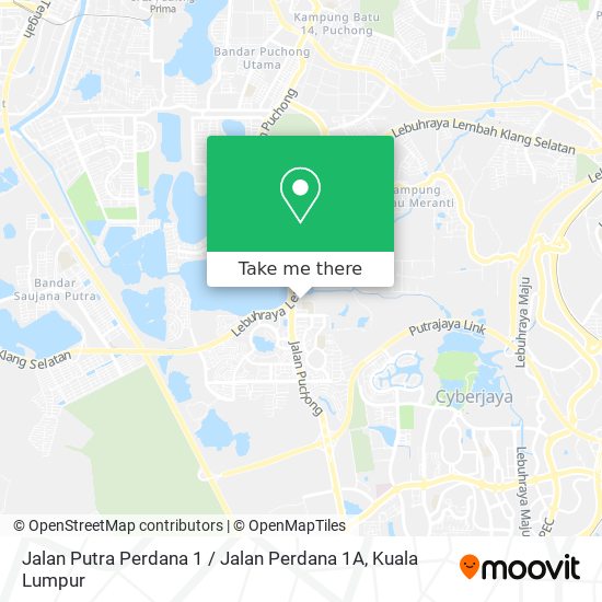 Peta Jalan Putra Perdana 1 / Jalan Perdana 1A