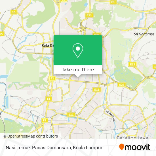 Nasi Lemak Panas Damansara map