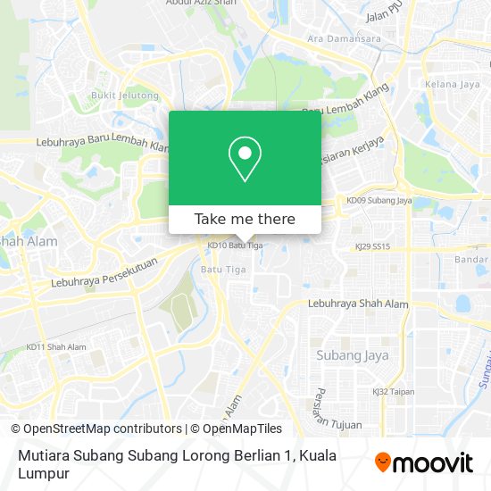 Mutiara Subang Subang Lorong Berlian 1 map
