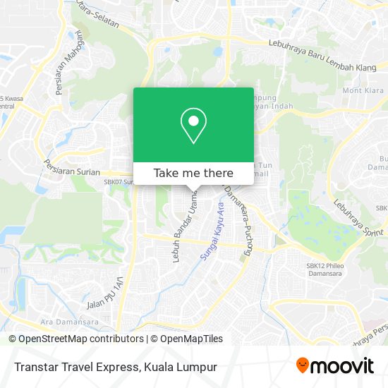 Transtar Travel Express map