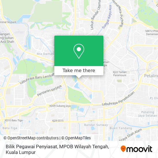 Bilik Pegawai Penyiasat, MPOB Wilayah Tengah map