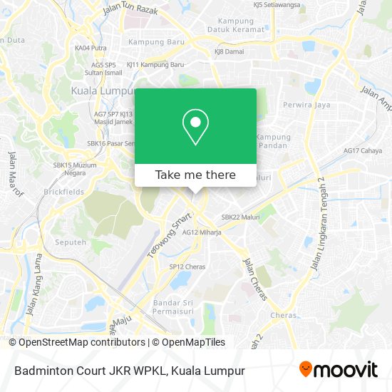 Badminton Court JKR WPKL map