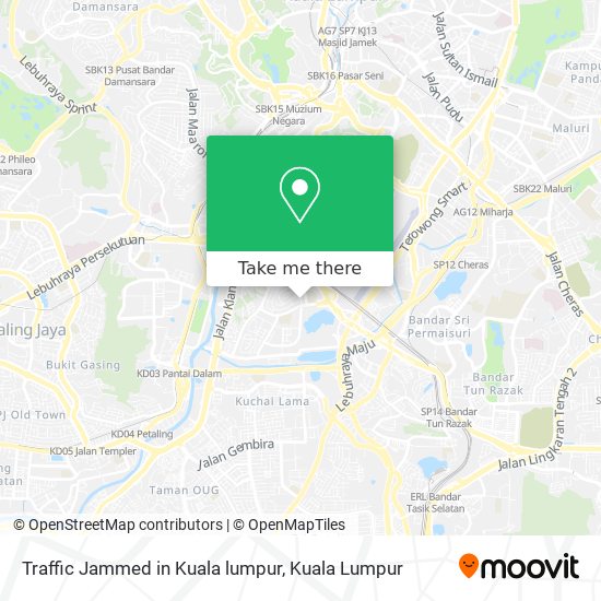 Traffic Jammed in Kuala lumpur map