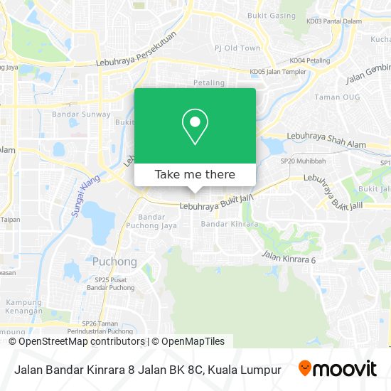 Peta Jalan Bandar Kinrara 8 Jalan BK 8C