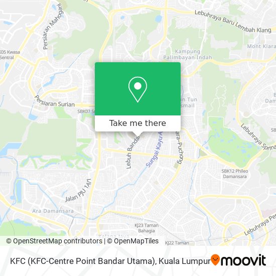 Peta KFC (KFC-Centre Point Bandar Utama)