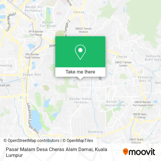 Peta Pasar Malam Desa Cheras Alam Damai