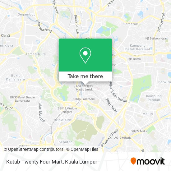 如何坐公交或捷运和轻快铁去kuala Lumpur的kutub Twenty Four Mart