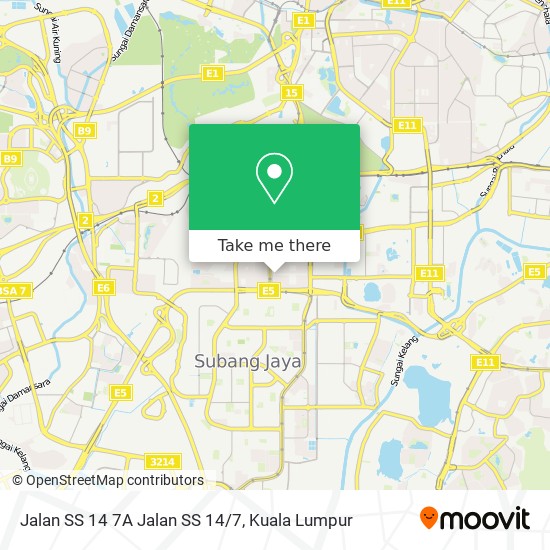 Jalan SS 14 7A Jalan SS 14/7 map