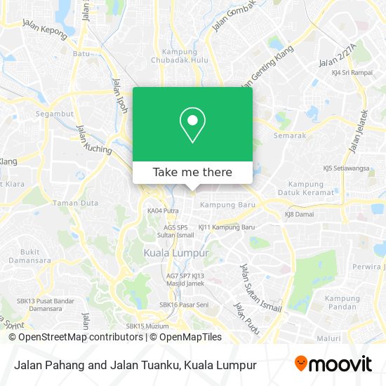 Jalan Pahang and Jalan Tuanku map