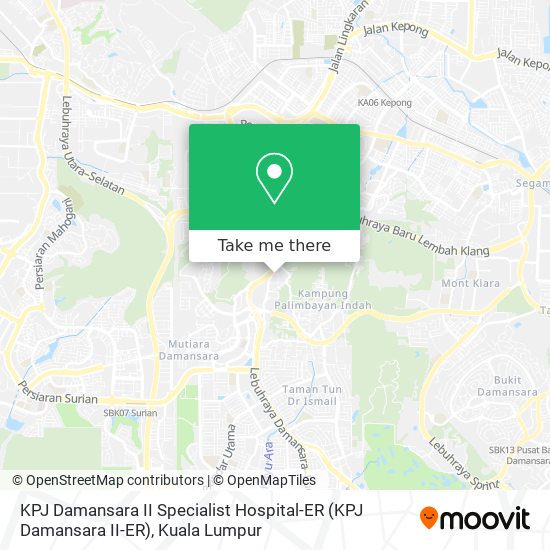 Peta KPJ Damansara II Specialist Hospital-ER (KPJ Damansara II-ER)